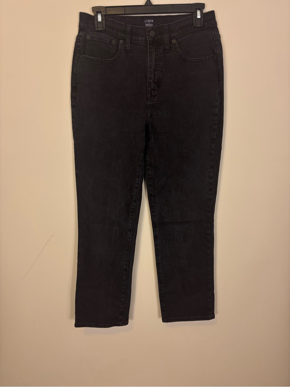 J. Crew Black High-Rise Essential Straight Leg Jeans 28